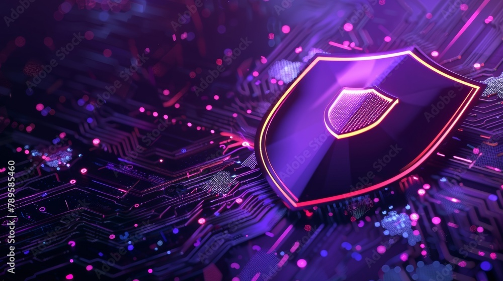 Aufkleber Digital Encryption Shield for Network Security Concept on World Password Day