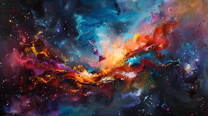 Obraz na płótnie Canvas Colorful abstract universe wallpaper.