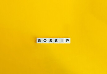 Gossip Word. Idle Talk or Rumor Concept. Text on block letters on bright orange background. Minimal...