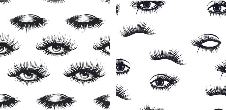 Seamless eyelash pattern