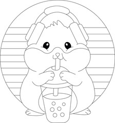 Hamster coloring pages for KDP