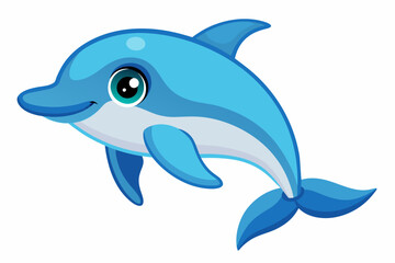 cute one dolphins on White Background