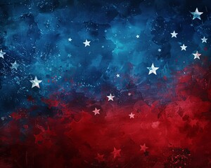 Patriotic Red, White, and Blue Background With Stars