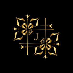 Web Creative Initial letter j logo design with modern business vector template. Creative isolated j monogram logo design with new latter logo golden color


