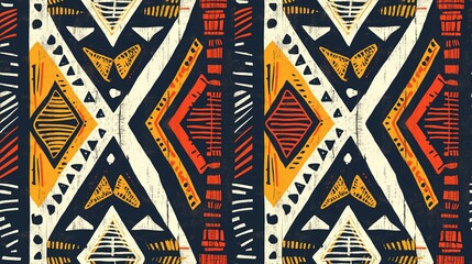 African tribal style abstract background, Generative Ai