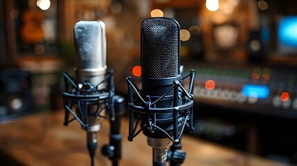 Dual Mic Setup for Intimate Podcast Sessions #StudioVibes. Concept Podcast Equipment, Dual Mic Setup, Studio Vibes, Intimate Sessions