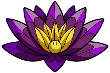 golden and purple Chicory flower vector illustration white background