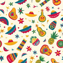 Obraz premium Colorful Pattern Featuring Guitar