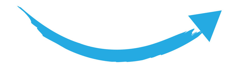 Grunge arrow. Brush painted arrow with marker texture. Vector illustration isolated in white background in eps 10.