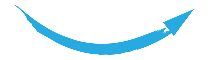 Grunge arrow. Brush painted arrow with marker texture. Vector illustration isolated in white background in eps 10.