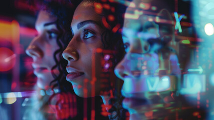 A group of women of diverse ages and ethnicities standing closely together, looking towards the camera