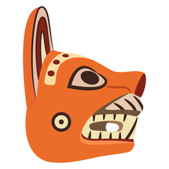 Animal head in profile. Wari culture. Native American design of ancient Peru.
