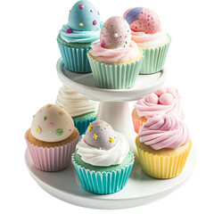 Delicious and Delightful cupcakes isolated on white background