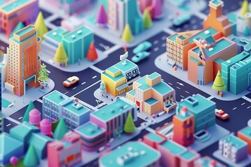 : Isometric perspective shift animation, logo smoothly transforms as the viewpoint changes, showcasing adaptability and versatility for a global audience. - obrazy, fototapety, plakaty