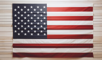 Fototapeta premium American flag on wooden background