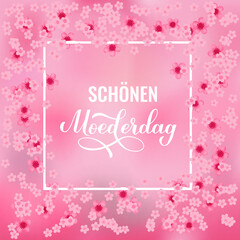 Happy Mothers Day in Dutch. Moederdag banner. Vector template for typography poster, greeting card, banner, invitation, etc.