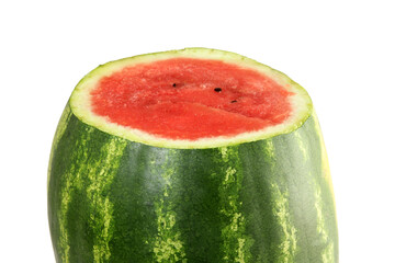 Watermelon, a staple food and natural fruit, is shown on a white background