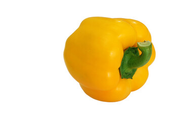 Yellow bell pepper, a staple food ingredient, on white background