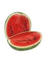 Watermelon, a staple food and natural fruit, is shown on a white background