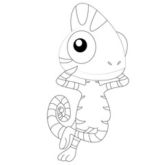 Chameleon coloring page for kids