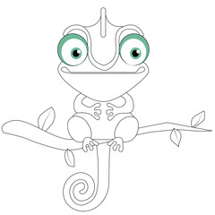 Chameleon coloring page for kids