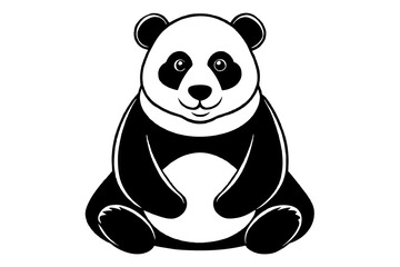 Panda sit Icon Illustrations & Vectors