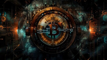 Fototapeta na wymiar Artistic Depiction of Bitcoin: A Testament to Human Ingenuity