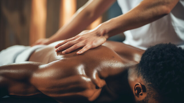 A professional athlete receives a targeted sports massage, focusing on specific muscle groups to enhance recovery and performance.