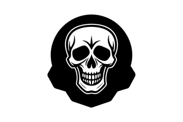 skull icon Silhouette vector illustration white background