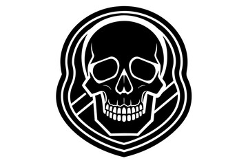 skull icon Silhouette vector illustration white background