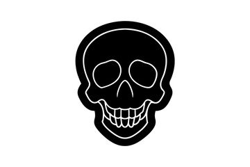skull icon Silhouette vector illustration white background