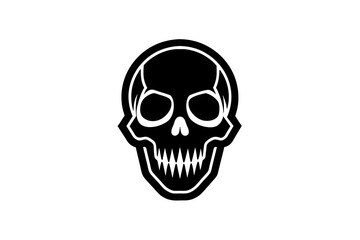 skull icon Silhouette vector illustration white background
