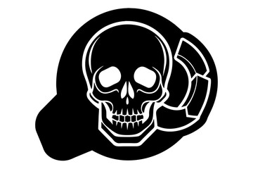 skull icon Silhouette vector illustration white background