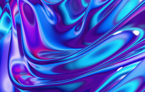 Abstract Texture With Iridescent Metallic Fluid.