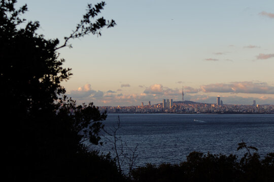 view of Istanbul from the island Kinaliada