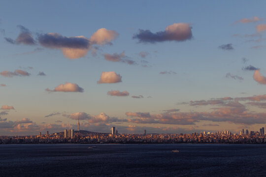 view of Istanbul from the island Kinaliada