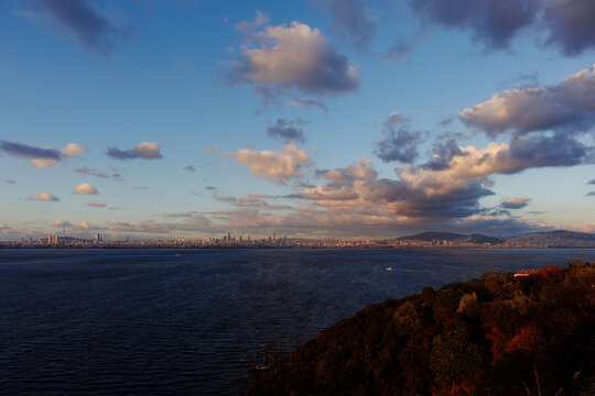 view of Istanbul from the island Kinaliada