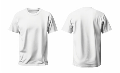 Blank White T-Shirt Mockup Showcasing Front and Back Design Possibilities