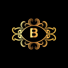 Web Creative Initial letter b logo design with modern business vector template. Creative isolated b monogram logo design with new latter logo golden color