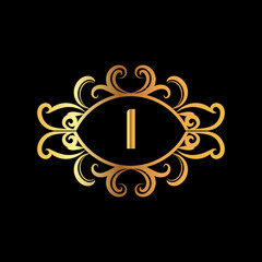 Web Creative Initial letter i logo design with modern business vector template. Creative isolated i monogram logo design with new latter logo golden color
