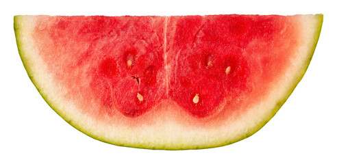 watermelon slice with no shadow isolated on transparent background