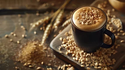 Foto op Canvas Barley Coffee and Grains, Rustic Beverage Concept © Stefano