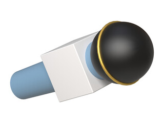 3D cartoon type  Microphone rendering,  