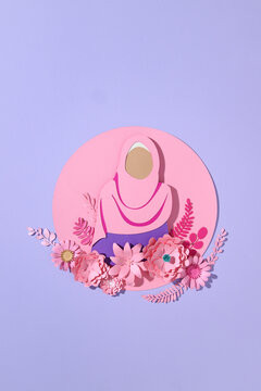 Fashion arabian girl. Emirati Women's day greeting card
