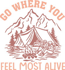 Camping Outdoor Mountain SVG Design