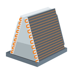 hvac ac evaporator coil cartoon vector
