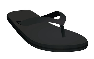 Black flip flops. vector illustration