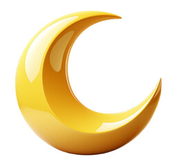 Obraz na płótnie Canvas 3d yellow crescent moon decoration element, generate ai