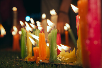 Lighted candles