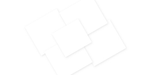 Abstract white background with diamond and square shapes layered in modern abstract pattern design, White color technology concept geometric line vector background.